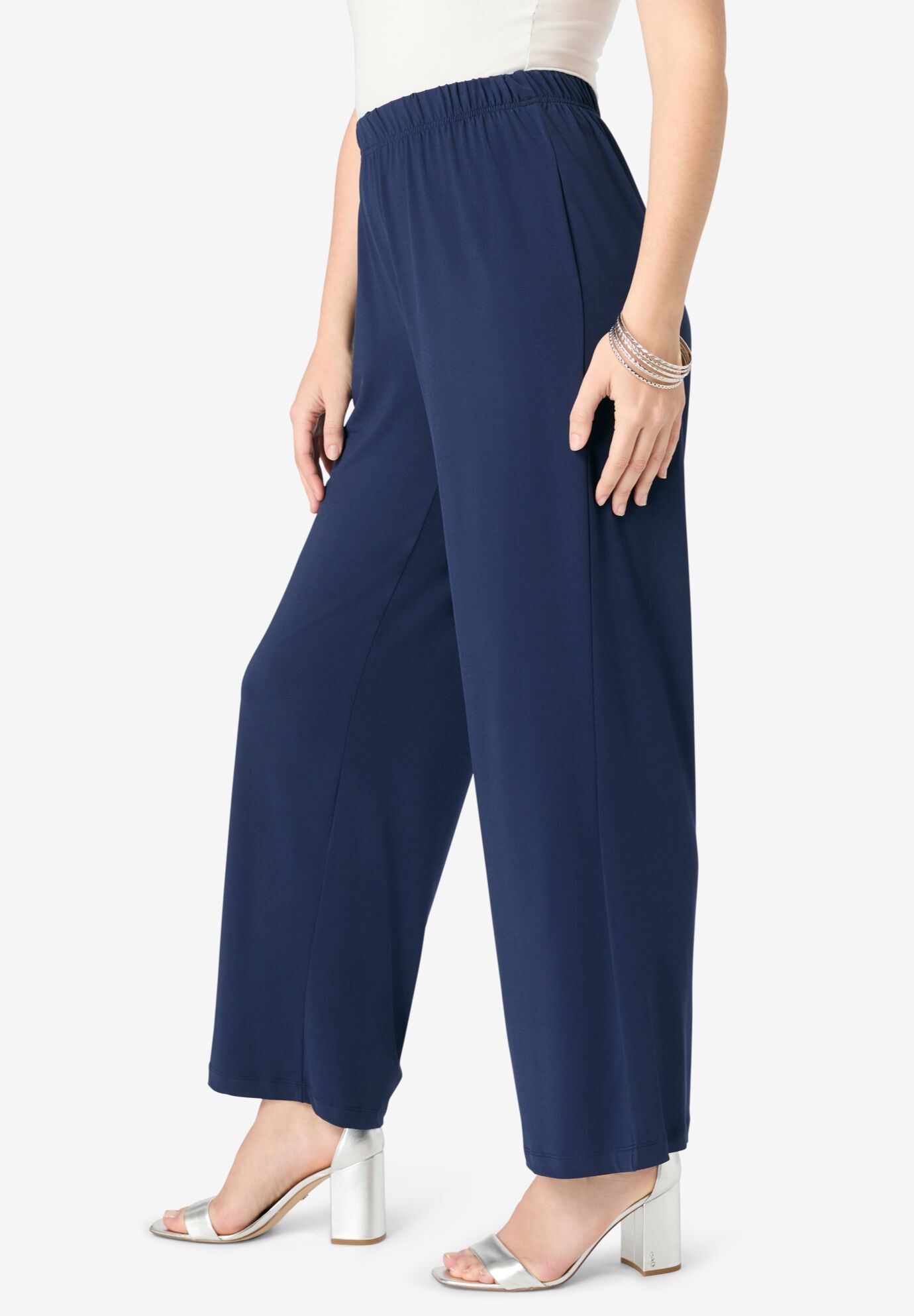 Ultrasmooth&reg; Fabric Cropped Pant, NAVY, alternate image number 2