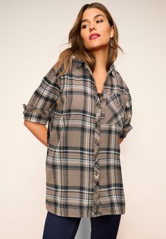 Plus Size Brown Shirts