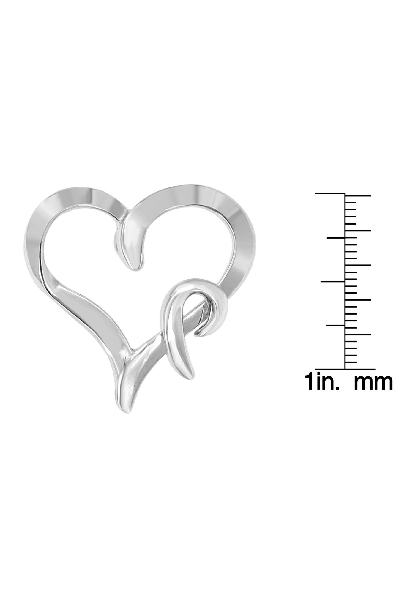 Silver Heart Shaped Pendant Necklace, , alternate image number 3
