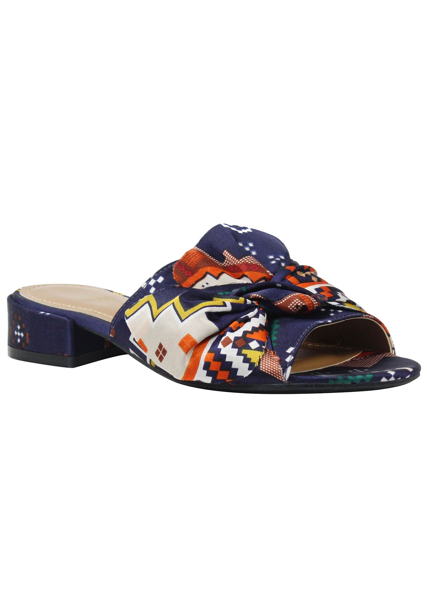 Sattuck Slides by J. Renee&reg;, NAVY ORANGE WHITE, hi-res image number 0