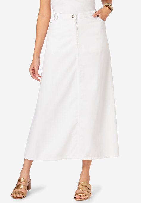 A-Line Kate Skirt, WHITE DENIM, hi-res image number null