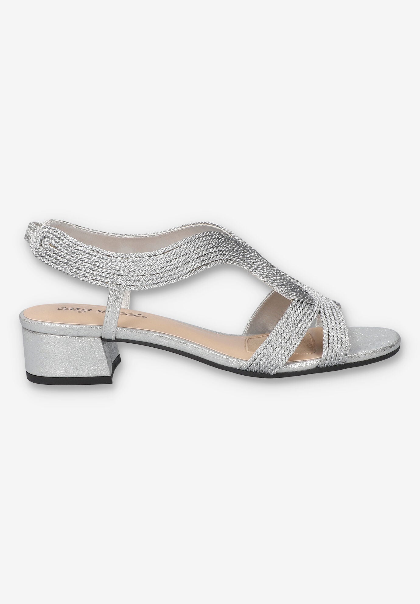 Festival Block Heel Sandal, SILVER WOVEN, alternate image number 2