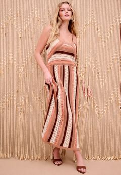 Stripe Sweater Midi Dress