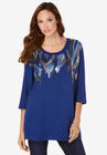 Feather Sequin Tunic, EVENING BLUE, hi-res image number null