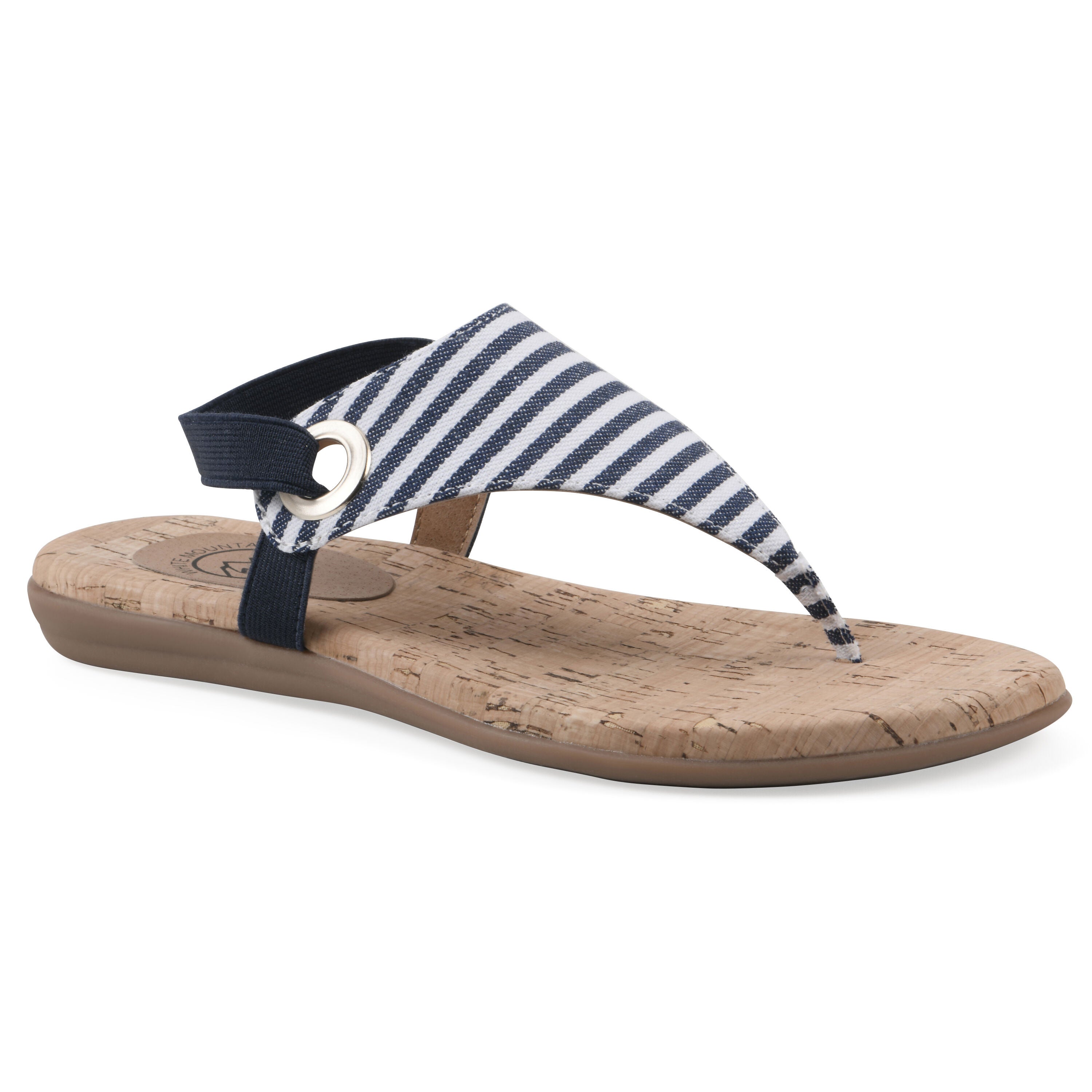 Lifeway Sling back sandal, NAVY WHITE STRIPE, hi-res image number 0