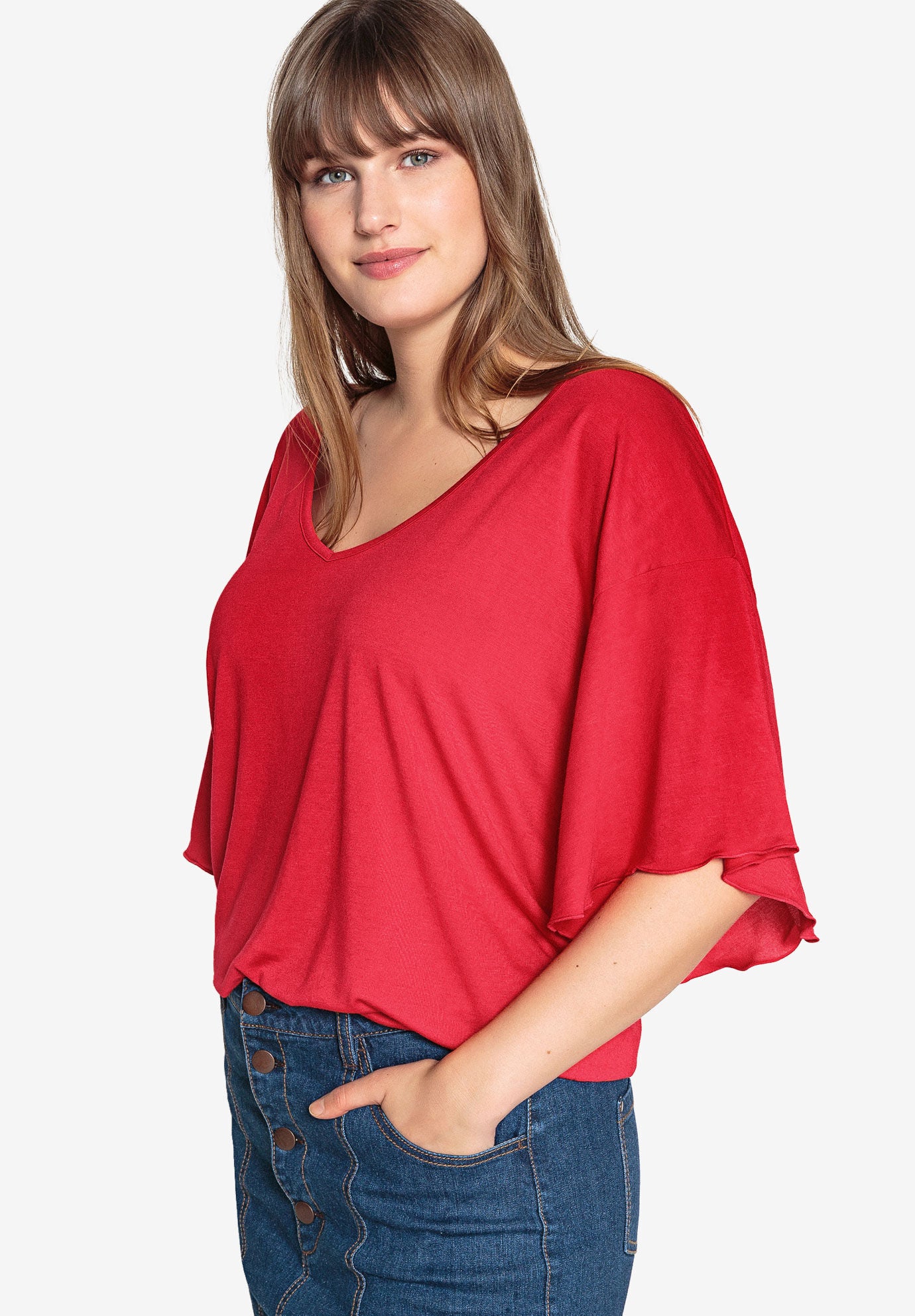womens plus banded bottom tops