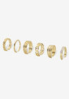 Goldtone Crystal Filigree and Floral 6-Piece Adjustable Toe Ring Set, , on-hover image number null