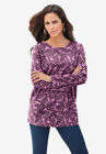 Long-Sleeve Crewneck Ultimate Tee, ORCHID FANCY PAISLEY, hi-res image number null
