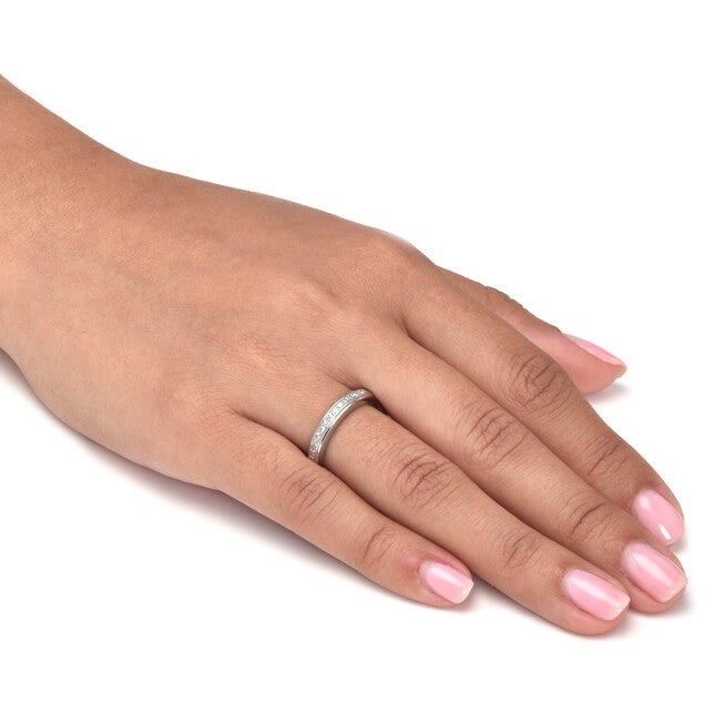 .13 TCW Diamond Sterling Silver Wedding Ring, WHITE, alternate image number 2