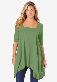 Ultimate Square Neck Handkerchief Hem Tunic