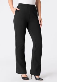 Plus Size Ponte Bootcut Pant with Pockets and Pull on elastic waist
