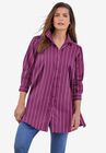 Kate Tunic Big Shirt, PURPLE MULTI STRIPE, hi-res image number null