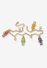 Gold Tone Flip Flop Charm Ankle Bracelet with Crystals 9" Plus 1" Extender, GOLD, hi-res image number null