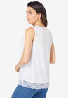 Lace Trim Satin Tank, , on-hover image number 1