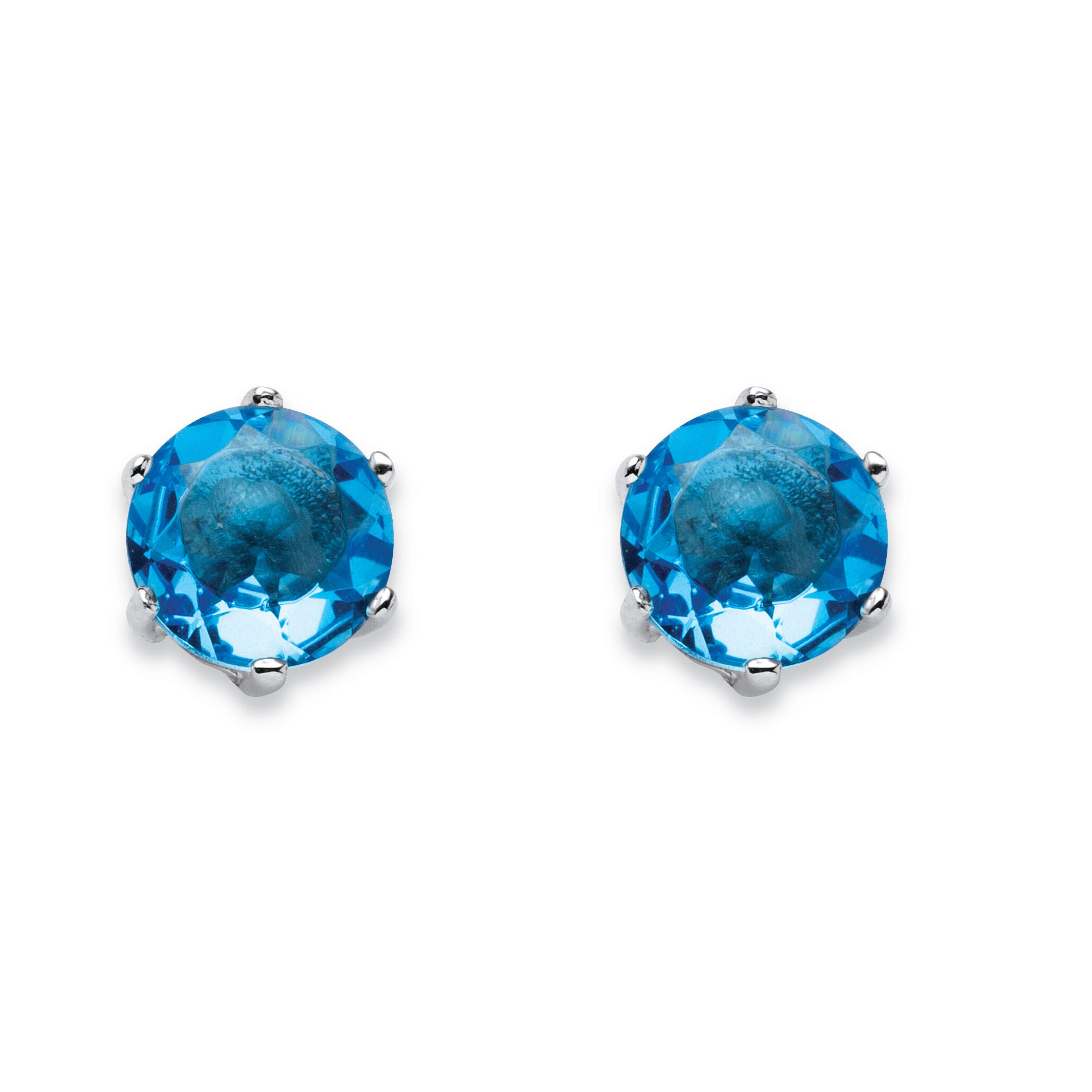Birthstone .925 Sterling Silver Stud Earrings, MARCH, hi-res image number 0