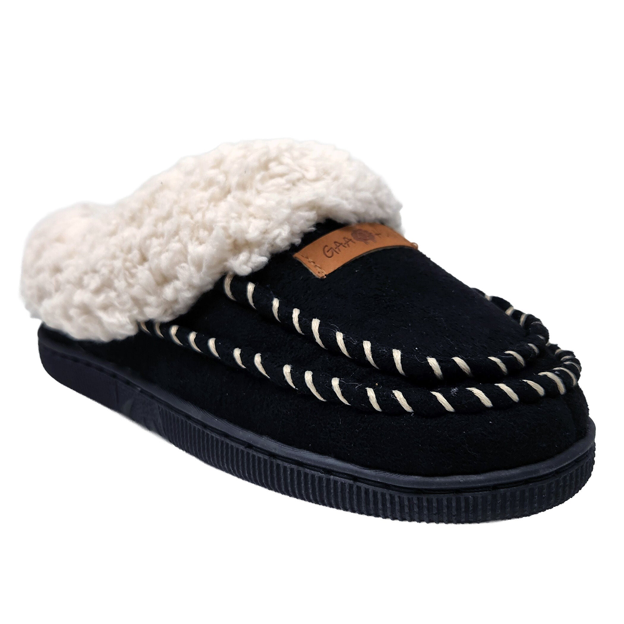 Double Moc Memory Foam Clog Slipper, BLACK, hi-res image number 0