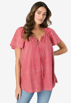 Flutter Sleeve Popover Swing Blouse