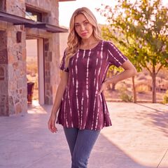 Plus Size Ultimate Cotton Crewneck Short Sleeve Swing Tee