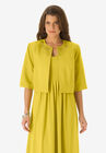 Cropped Short Sleeve Jacket, OLIVE YELLOW EMBELLISHMENT, hi-res image number null