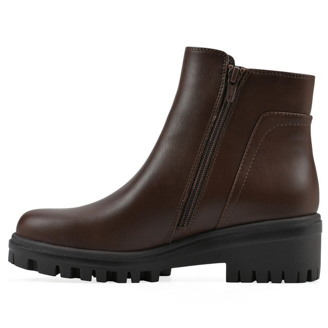 Tahj Lug Sole Bootie, MOCHA FAUX LEATHER, alternate image number 3