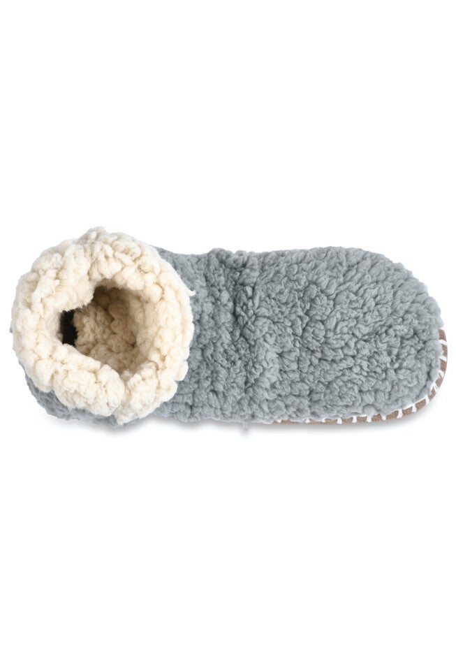 Womens Faux Shearling Slipper Sock With Sidewall Slippers, , alternate image number null