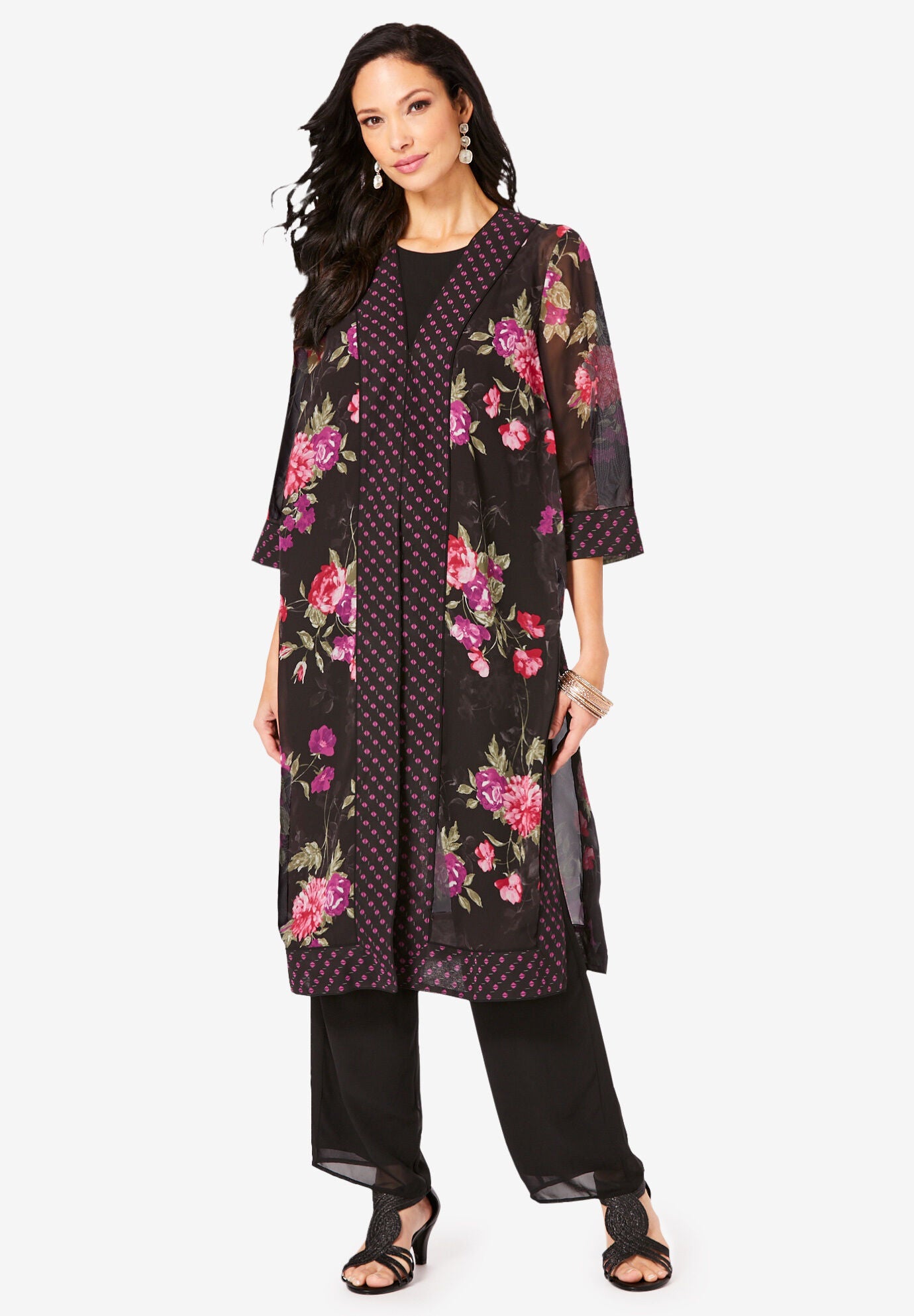 pant suit with duster jacket