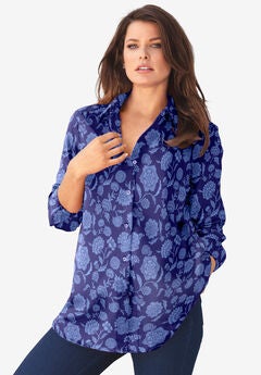 Plus Size Navy Tops