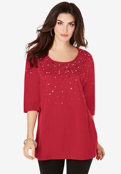 Three Quarter Sleeve Embellished Tunic