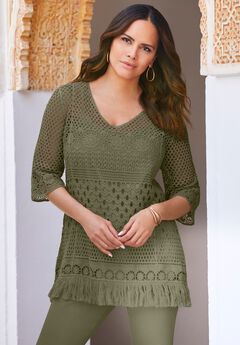 Fringed Crochet Sweater