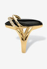 18K Gold Black Onyx & Cubic Zirconia Ring, , on-hover image number null