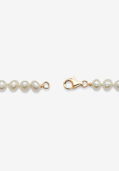 Gold Over Silver Necklace, Bracelet And Earring Set Freshwater Pearl, , on-hover image number null