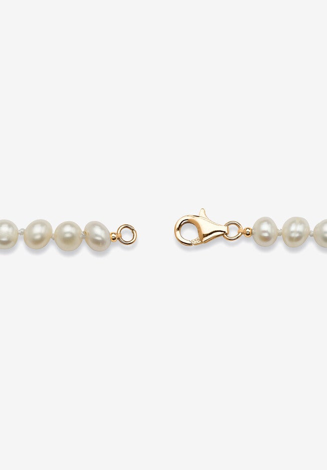 Gold Over Silver Necklace, Bracelet And Earring Set Freshwater Pearl, , on-hover image number 1