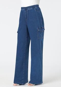 Wide Leg Cargo Knit Jean