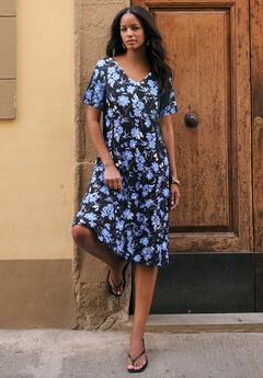 Plus Size Short Sleeve Sleeve Swing Dress