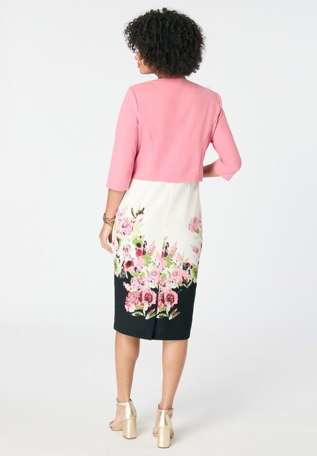 Printed Jacket Dress, ROSE WHITE, on-hover image number null
