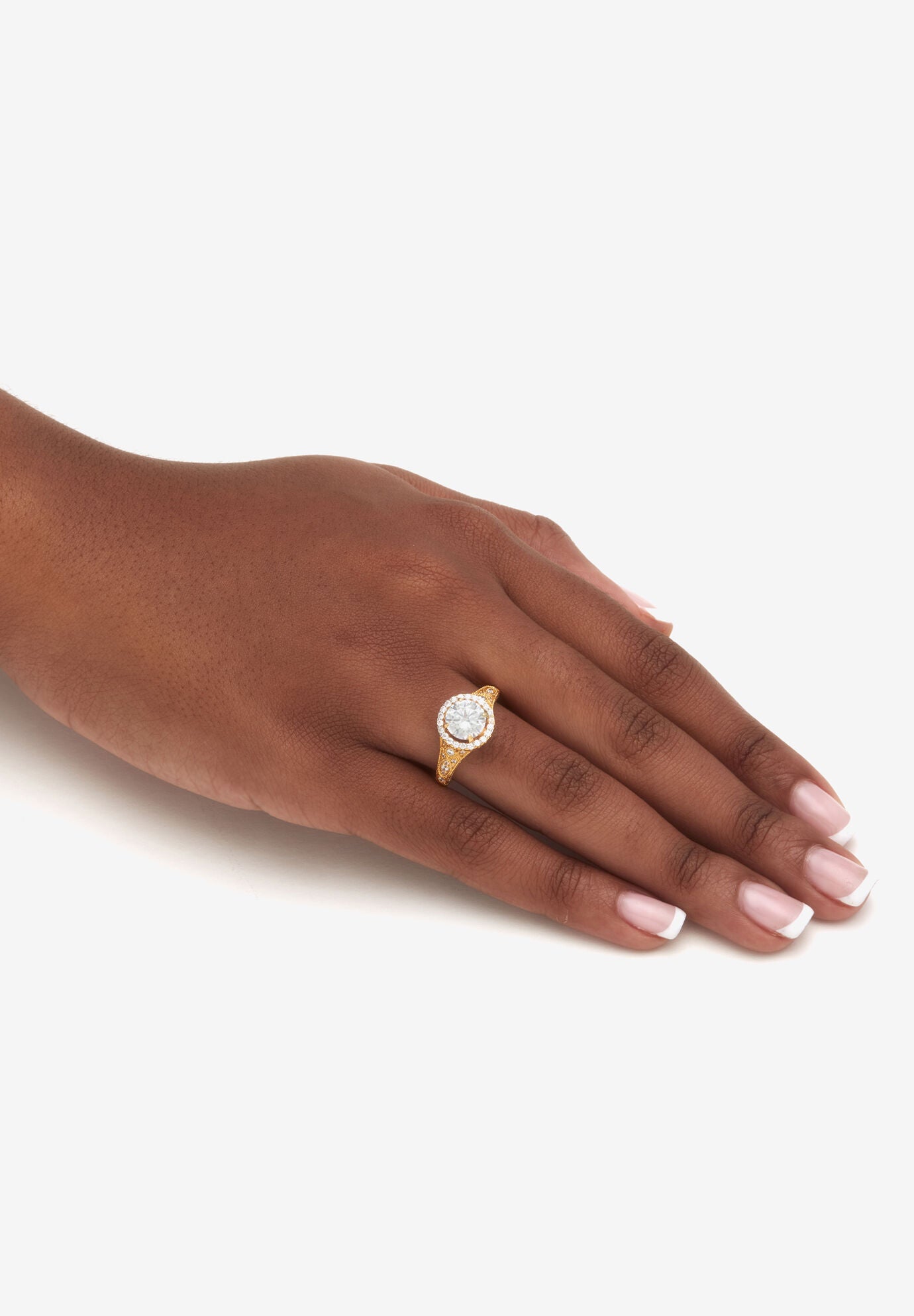 2.86 Tcw Round Cubic Zirconia Engagement Ring, , alternate image number 2