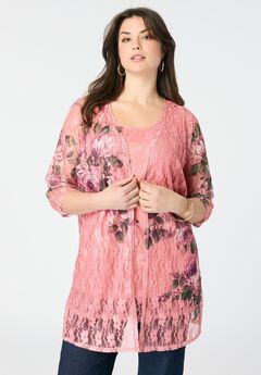 Printed Lace Cardigan