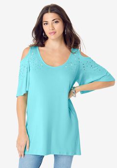 Rhinestone Embellished Tops