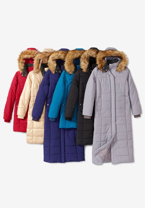 Mid-Length Puffer Jacket with Hood, , alternate image number null