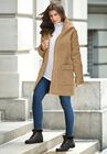 Hooded Textured Fleece Coat, , alternate image number null