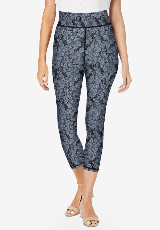Performance Capri Legging, GREY LACE FLORAL, hi-res image number 0