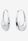 Sterling Silver Puffed Hoop Earrings, SILVER, hi-res image number null