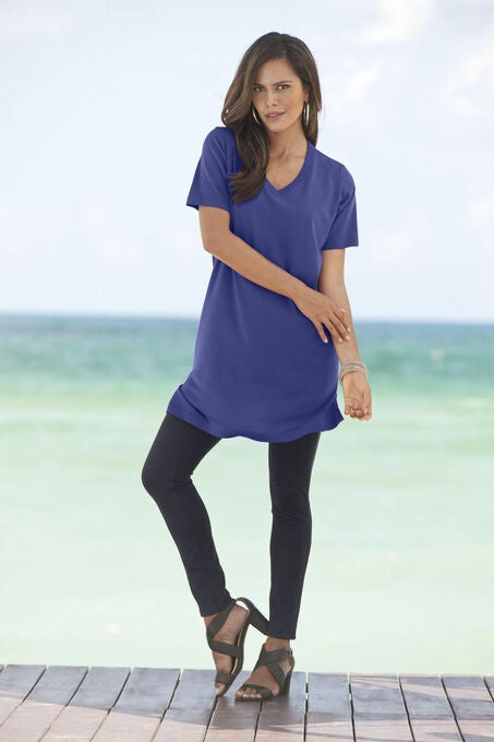 Short-Sleeve V-Neck Ultimate Tunic, , alternate image number null