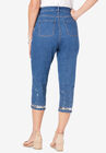 Sequin Trim Straight-Leg Capri Jean, , on-hover image number null