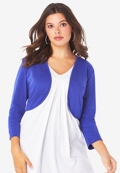 Bolero Cardigan with Three-Quarter Sleeves, ULTRA BLUE, hi-res image number null