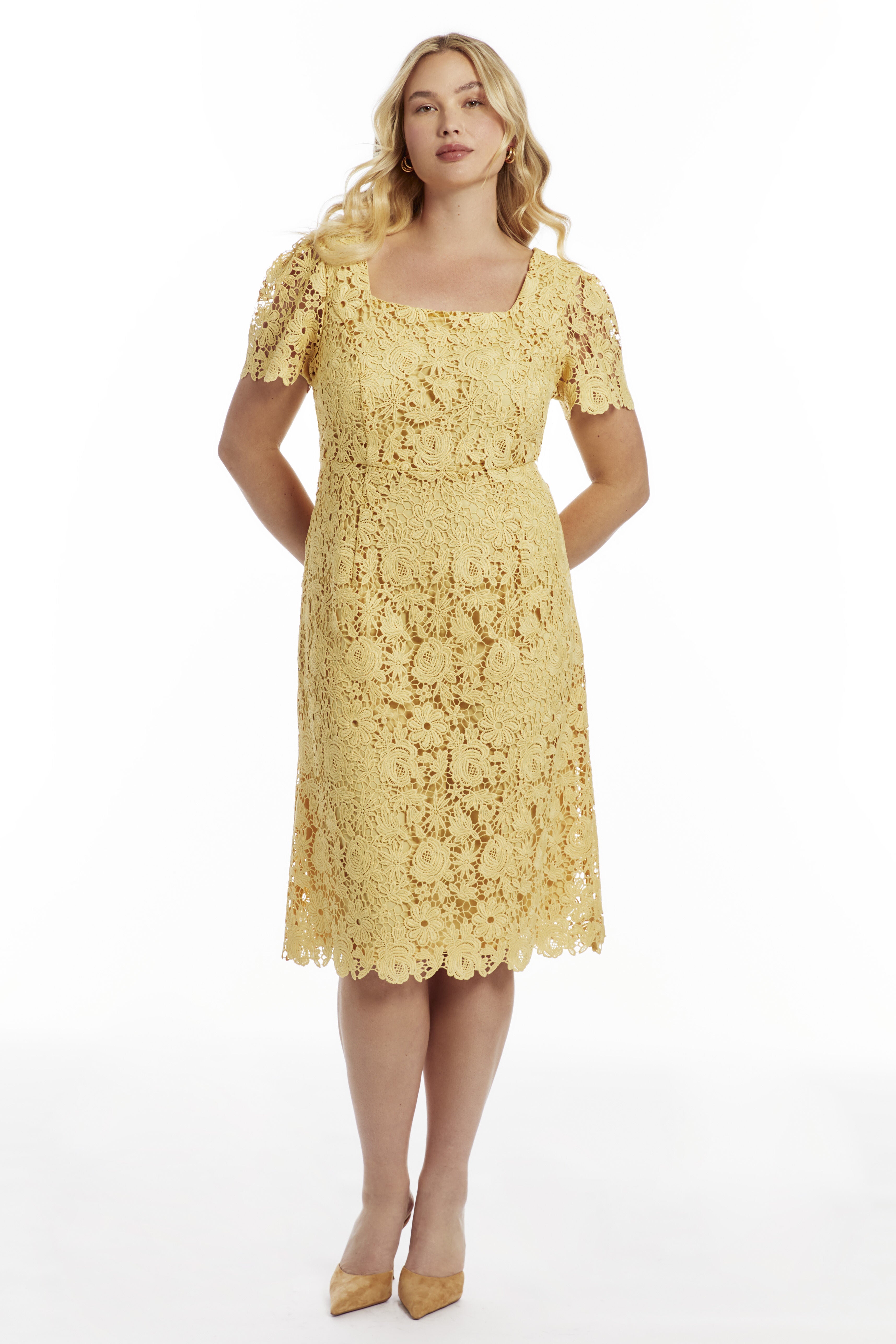Square-Neck Lace Dress, SUN DRESS, hi-res image number 0