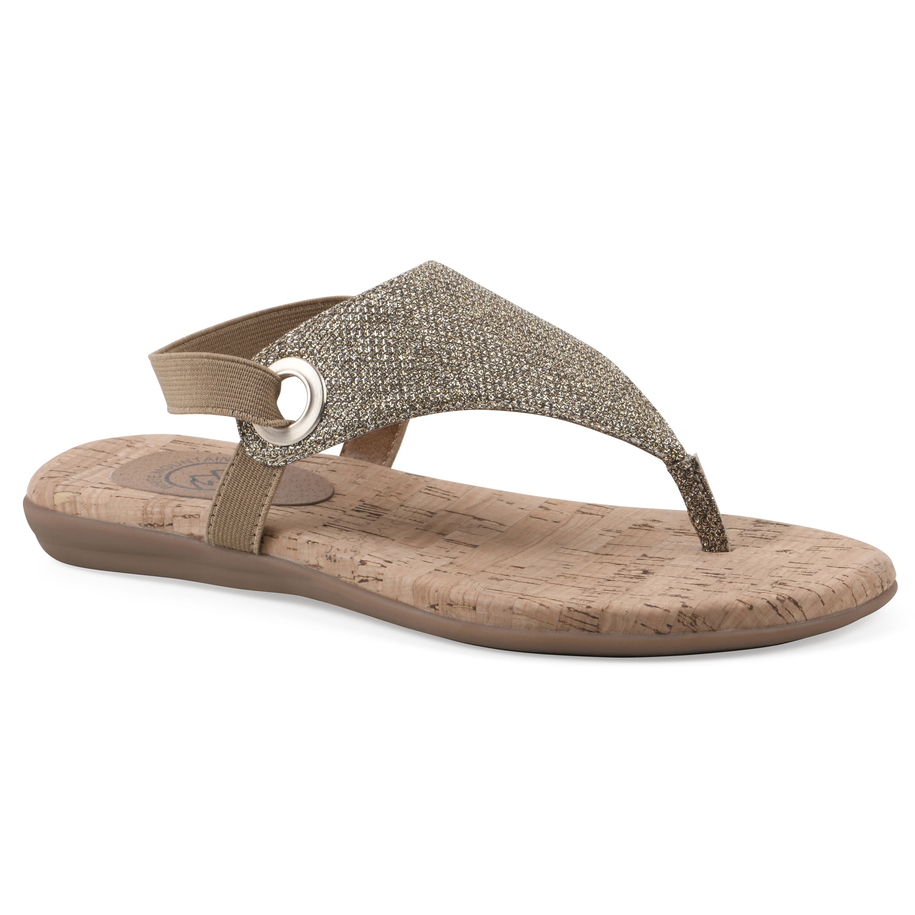 Lifeway Sling back sandal, LIGHT GOLD GLITTER, hi-res image number 0