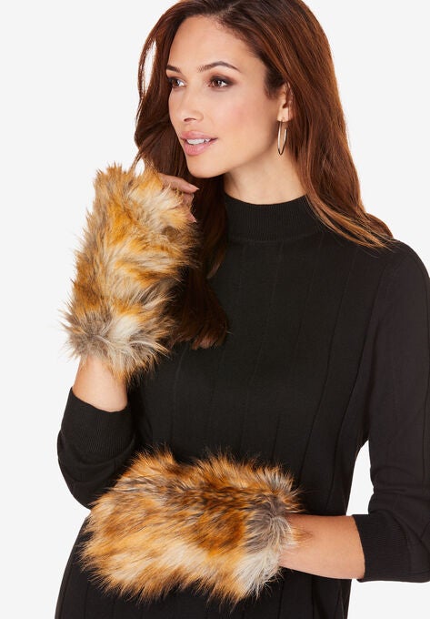 Faux-Fur Gloves, FOX, hi-res image number null