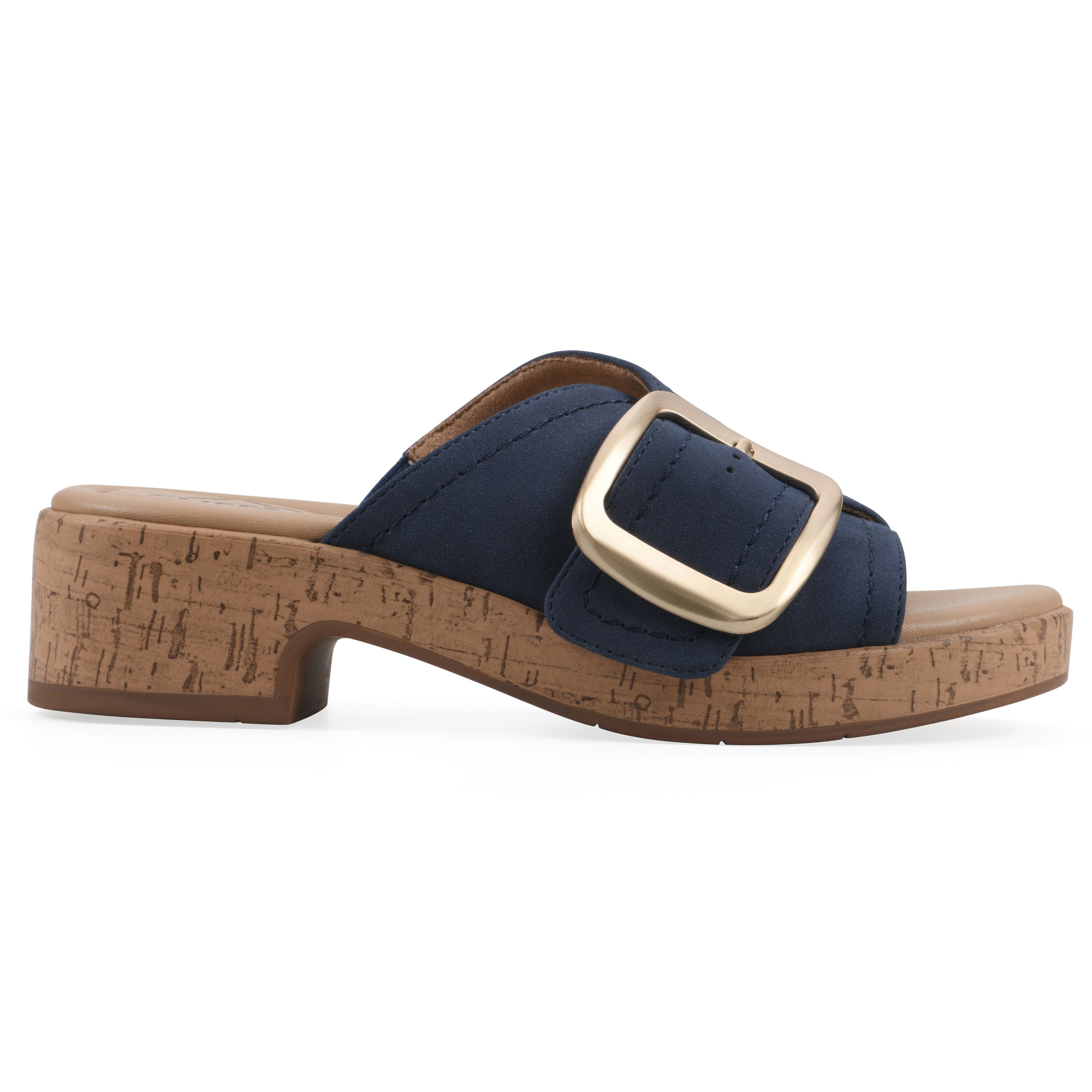Filipa Block Heel Sandal, DARK BLUE NUBUCK, alternate image number 2
