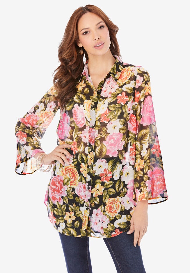 Amanda Big Shirt, PEONY GARDEN, hi-res image number null